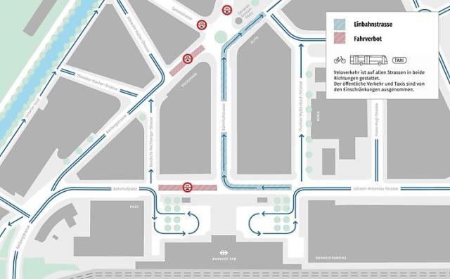 Zwischenfazit nach einem Jahr: Neue Verkehrsführung rund um den Bahnhofplatz 
zeigt Wirkung