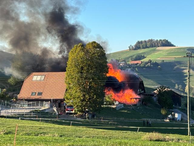 Hinterfultigen: Bauernhaus niedergebrannt – niemand verletzt