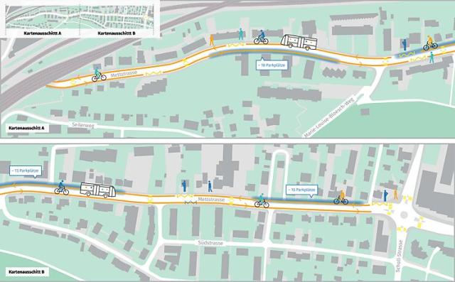 Stadt verbessert die Verkehrssicherheit auf der Mettstrasse Stadt verbessert die Verkehrssicherheit auf der Mettstrasse
